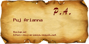 Puj Arianna névjegykártya